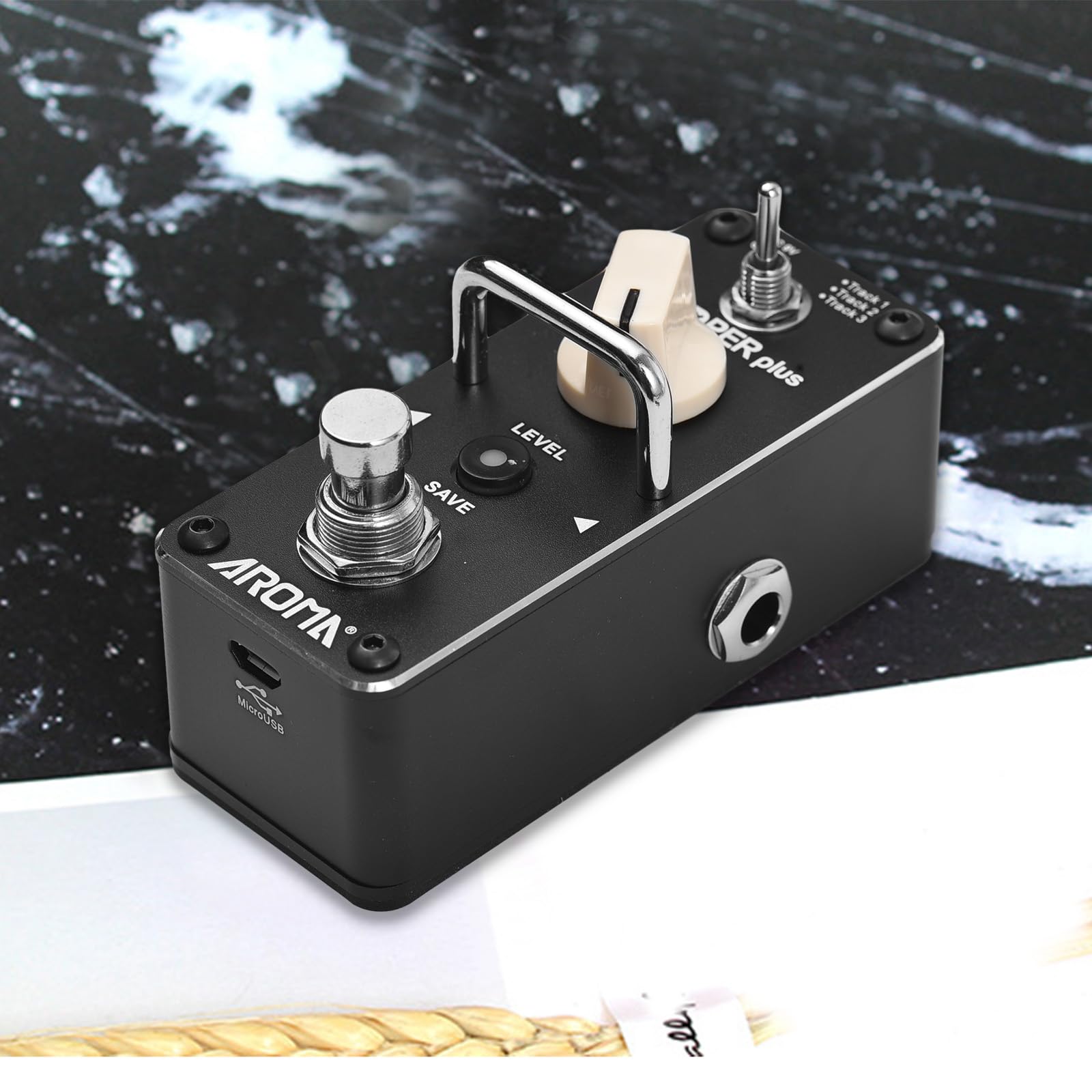 Looper Pédale de boucle pour guitare électrique 24 bits/44,1 kHz Pédale d'effets Looper Double couleur LED Indicateur d'état Réglage du volume Bouton d'enregistrement Bouton d'enregistrement