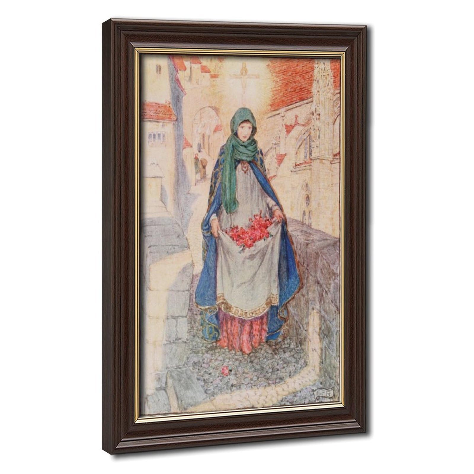 WCYB St. Elizabeth of Hungary by Eleanor Fortescue Brickdale Posters Prints Canvas Deco Paintings Wall Art Hangable Frame 12" L X 18" W
