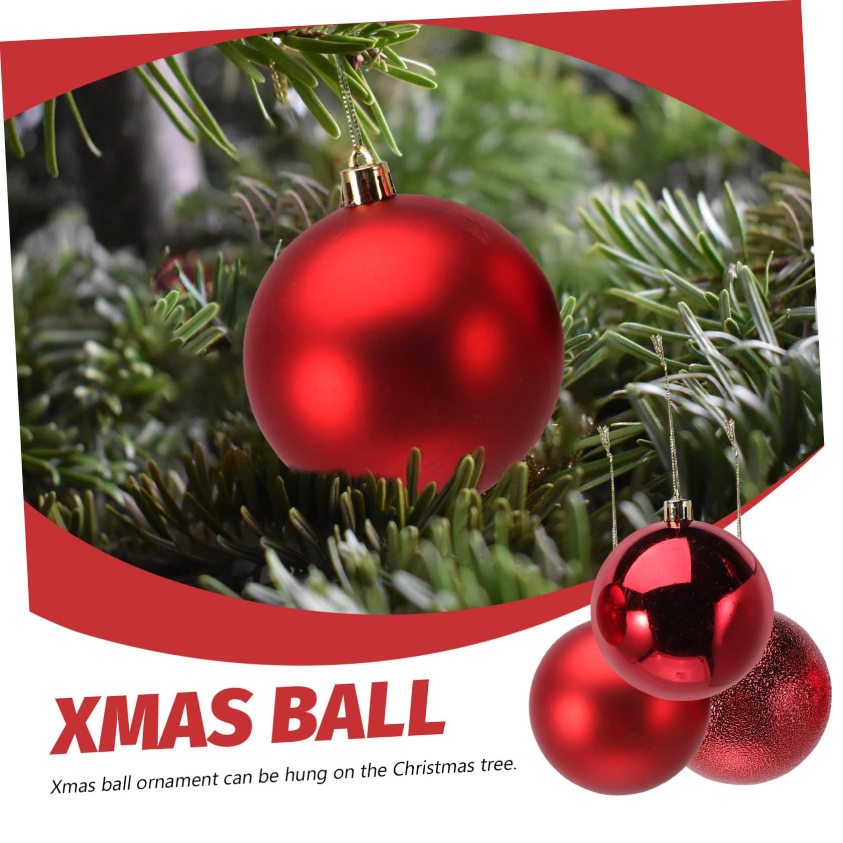 PRETYZOOM STK Weihnachtskugeln Hängende Baumkugel Christbaumschmuck Weihnachtsbaumkugeln Weihnachtsbaum Hängende Kugeln Weihnachtsdekoration Zum Aufhängen Deckendekorationen Rot Plastik