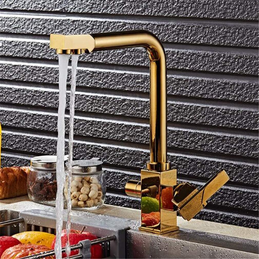 Grifo mezclador para cocina con purificación de agua y doble manija en zonas modernas