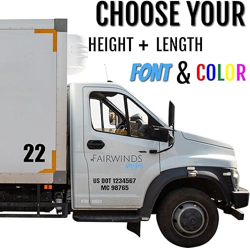 Miniatura 2 de Números y letras de camión personalizados dos juegos por pedido  Números DOT de EE UU y letras MC para vehículos comerciales nombre de la empresa y