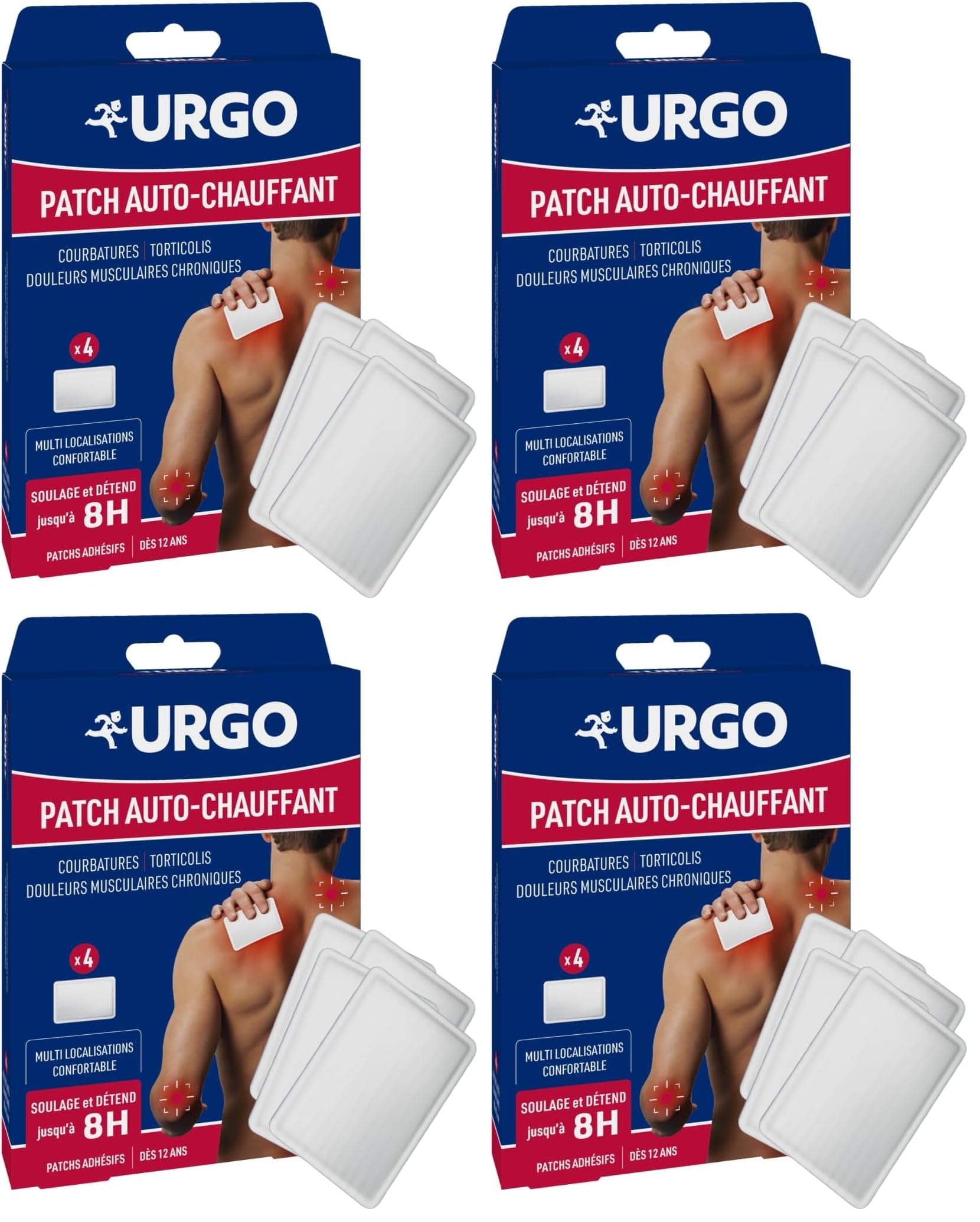 Urgo - Patch auto-chauffant multi localisation x4unités (Lot de 4)