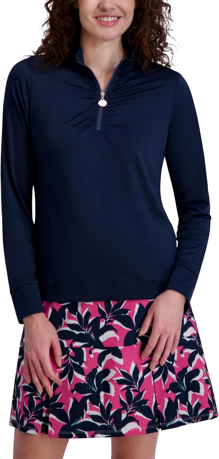 Stella Parker Women's Athletic Long Sleeve Quarter Zip Tennis Shirt