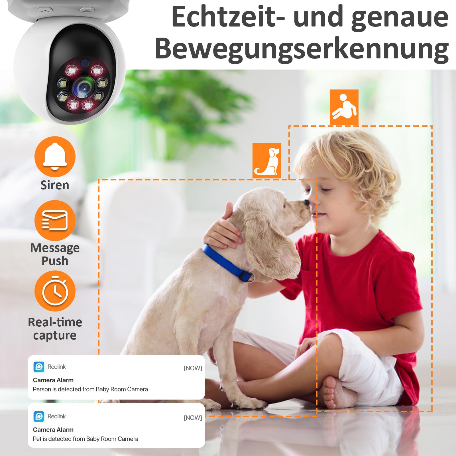 Tuya Telecamera di Sorveglianza Smart WiFi 3 Mp Impermeabile con LED
