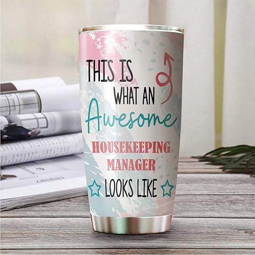 Miniatura 3 de This Is What An Awesome Housekeeping Manager - Vaso de acero inoxidable de 20 onzas, regalos divertidos para oficina, mujeres, hombres, amigos de