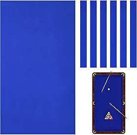 Mixweer Pano de bilhar feltro de mesa de bilhar de 2,6 m com 6 tiras de pano toalha de mesa de bilhar profissional para mesa de bilhar de 2,4 m, pano de feltro pré-cortado para casa, clubes, bares,