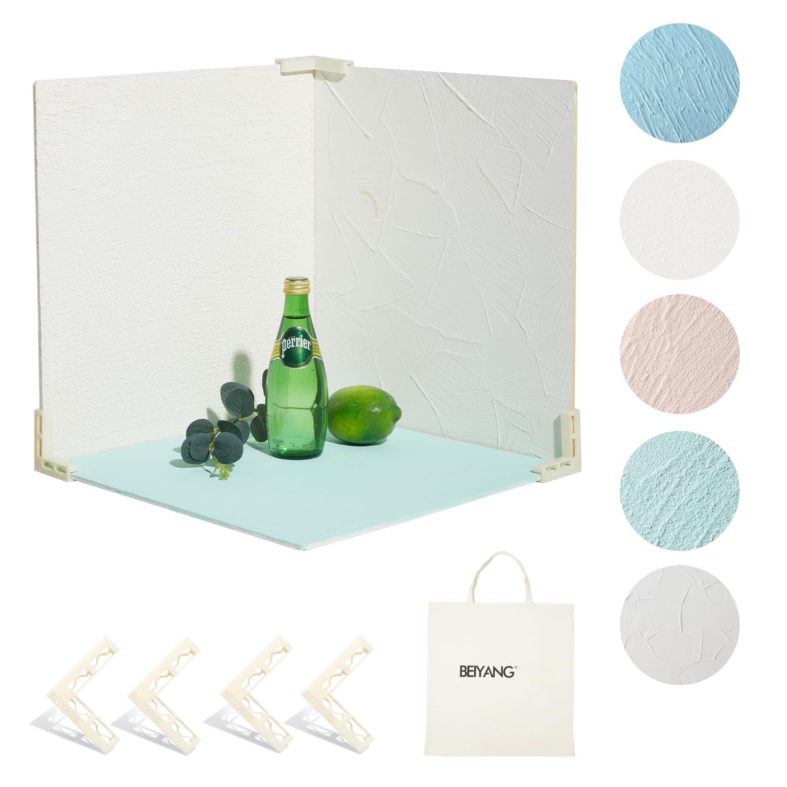 5 PCS Cement Boards Photo Backdrop for Flat Lay, Food Photography Background 16x16 Inch, Texture Backdrop Boards for Product Food Jewlery Makeup Shooting, BEIYANG