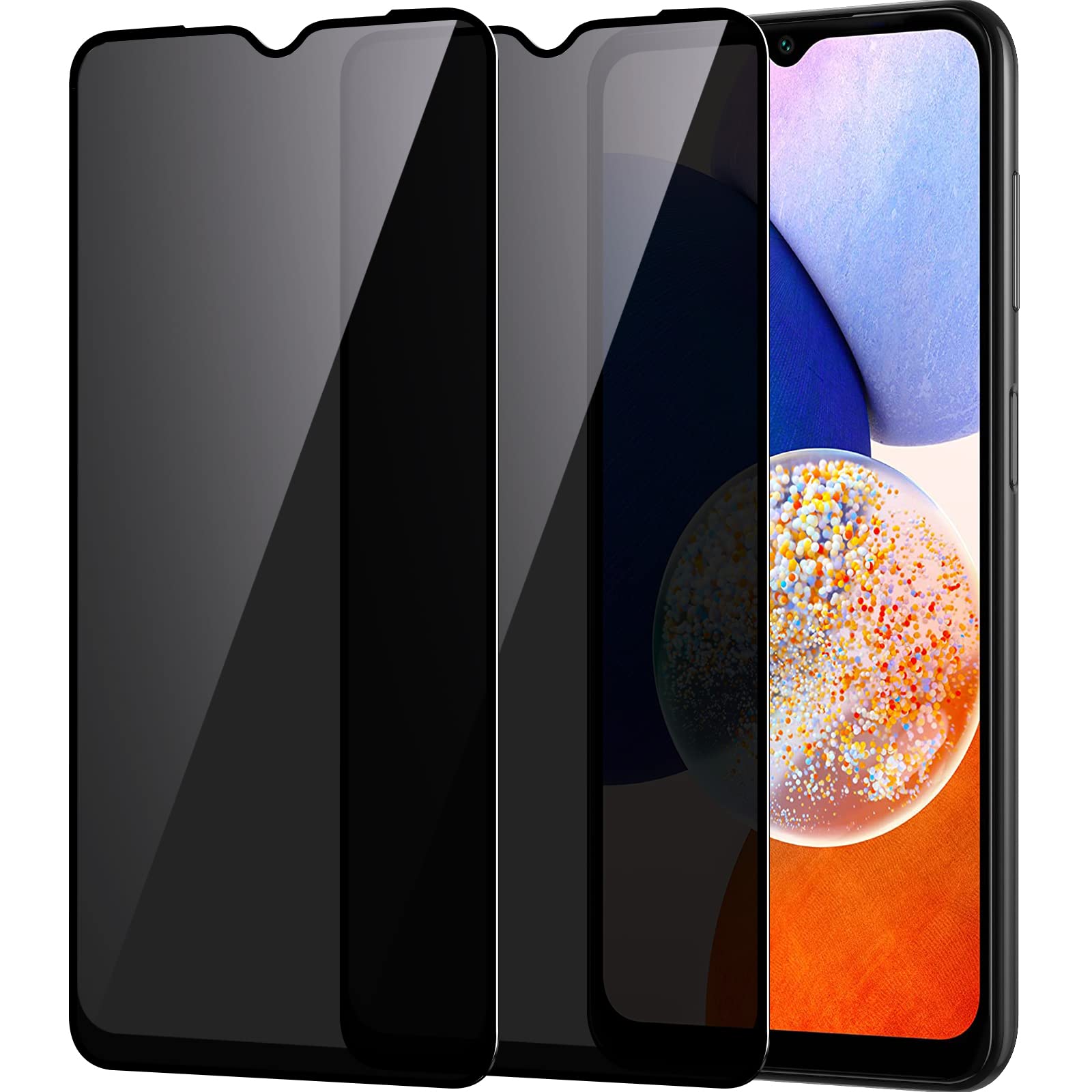 for Samsung Galaxy A14 5G Privacy Screen Protector, Upgraded Anti-Spy 9H Tempered Glass Screen Protector Compatible with Galaxy A14, 2-Pack