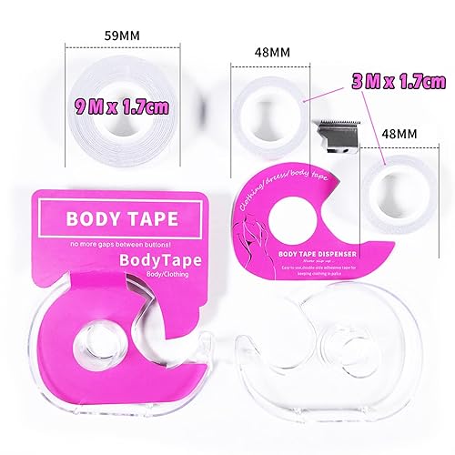 Miniatura 2 de Cinta de doble cara para mujer para ropa y cuerpo cinta transparente transparente adecuada para todo tipo de tela y todos los tonos de piel 50 pies