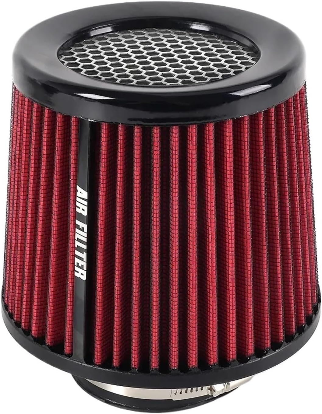Car Air Filter High Flow Cone Cold Air Intake Filter Auto Modification Accessories Mesh Cone Universal 76mm 3inch(Black)