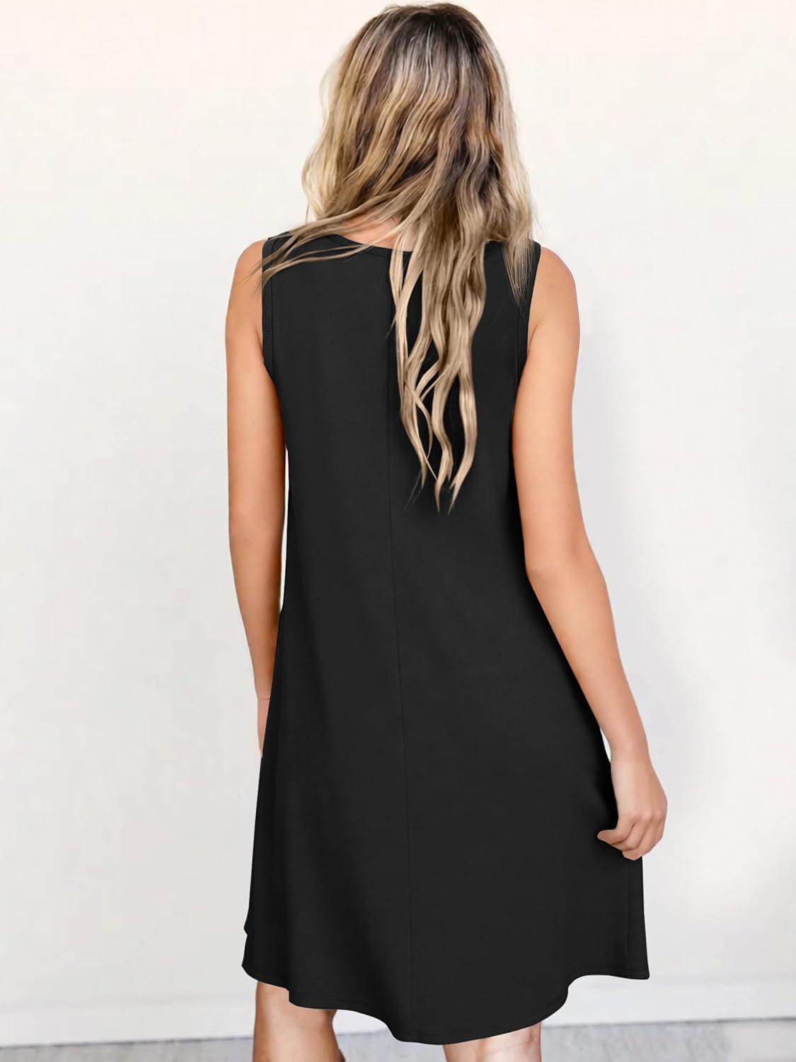 ANRABESS Summer Dresses for Women Beach Floral Tshirt Sundress Loose Casual Boho Tank Dress with Pocket Vacation Outfits