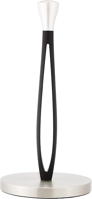 AmazonBasics Vertical Paper Towel Holder with Edges for Easy Tearing - 34.29 Centimeters, Black
