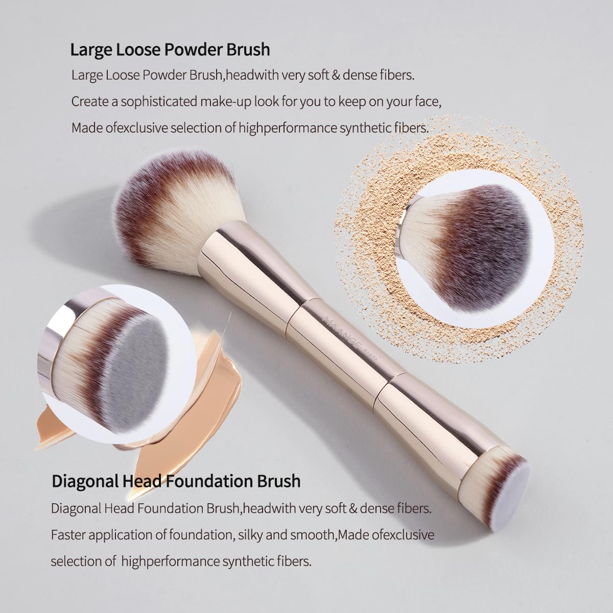 MAANGE Set di 20 pennelli da trucco con borsa, pennelli kabuki a doppia punta, pennelli per fondotinta, correttore, ombretti, crema, cosmetici, blush, strumenti per il trucco del viso, con custodia