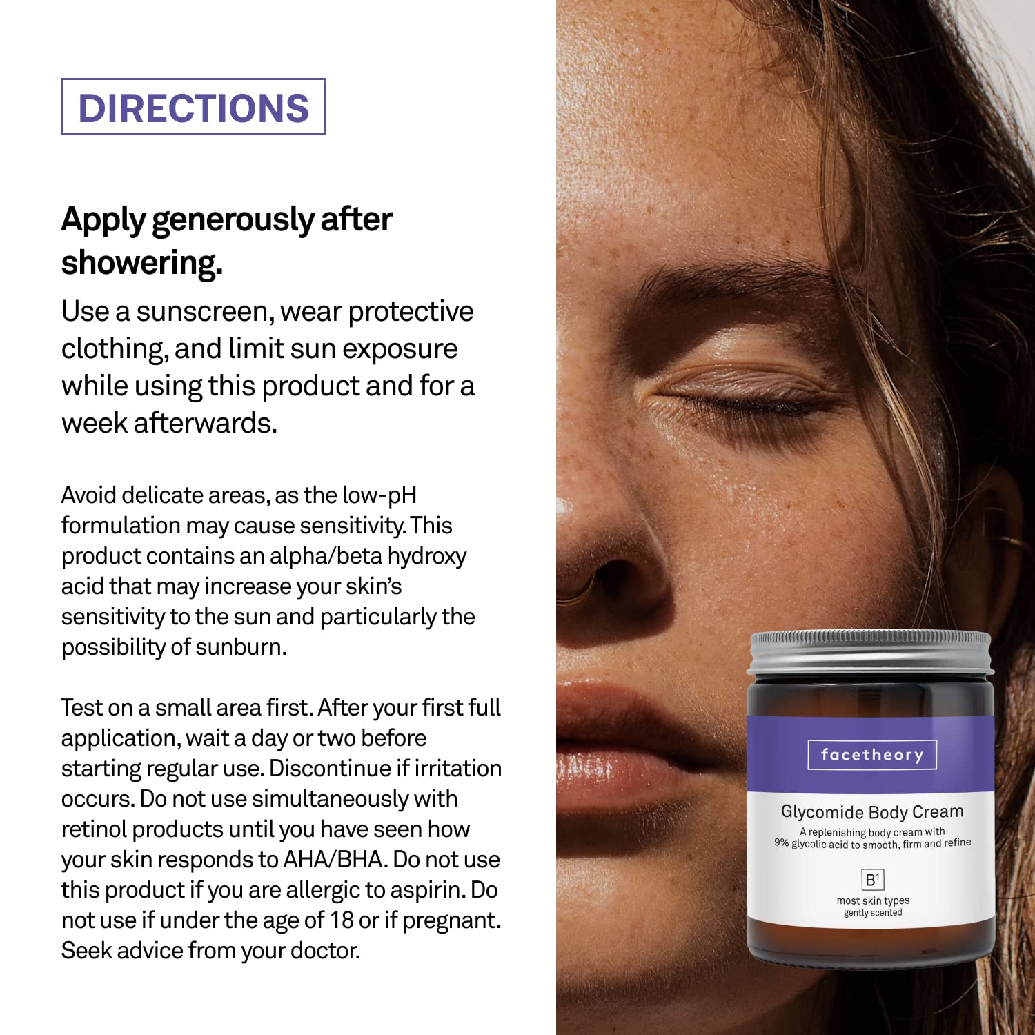 Buy facetheory Body Cream B1 with 9 Glycolic Acid and