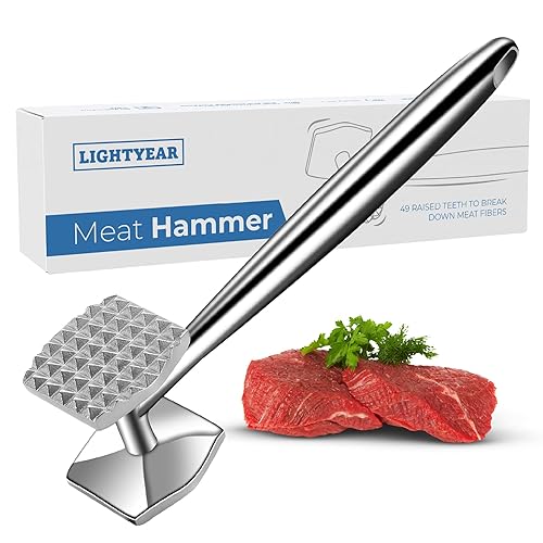 Lightyear Meat Hammer 304 Stainless Steel Meat Tenderizer Tool, Kitchen