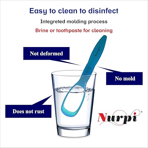Miniatura 4 de Nurpi Limpiador de lenguas de plástico premium para adultos y niños, fácil de usar, apto para viajes, paquete de 1