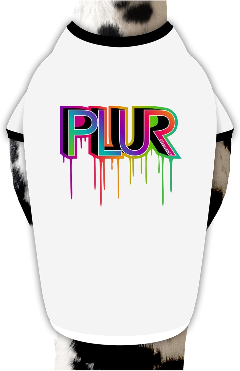 TOOLOUD Plur Paint Dog Shirt White with Black Large