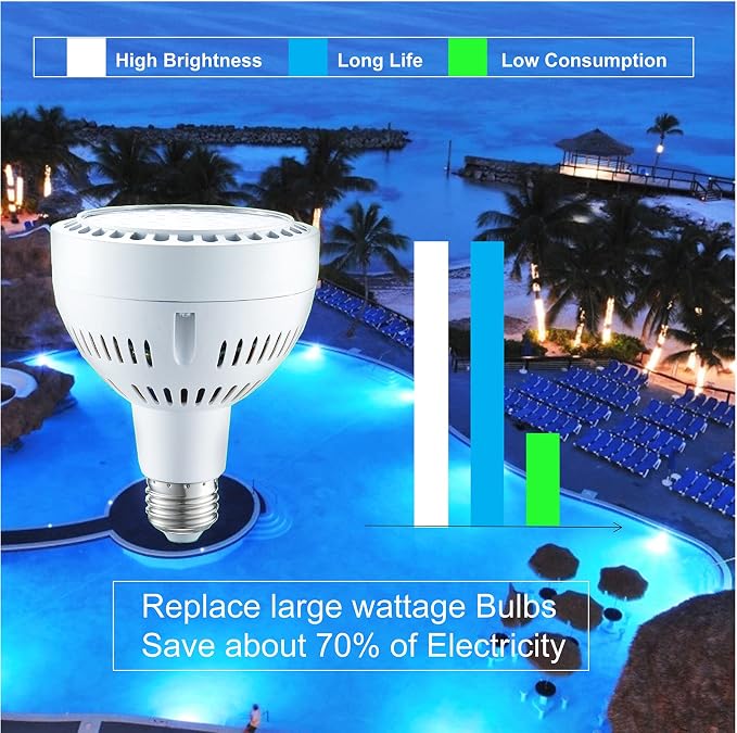Bombilla LED para Piscina, 120V, 65W, 6500LM, 6500K, Blanco Luz Diurna miniatura 4