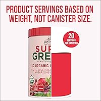 Vista 9 de Country Farms Sabor Orgánico Super Greens Berry, 50 Súper Alimentos Orgánicos, Repleto de Fibra, Mezcla de Bebida Orgánica USDA, Frutas, Verduras