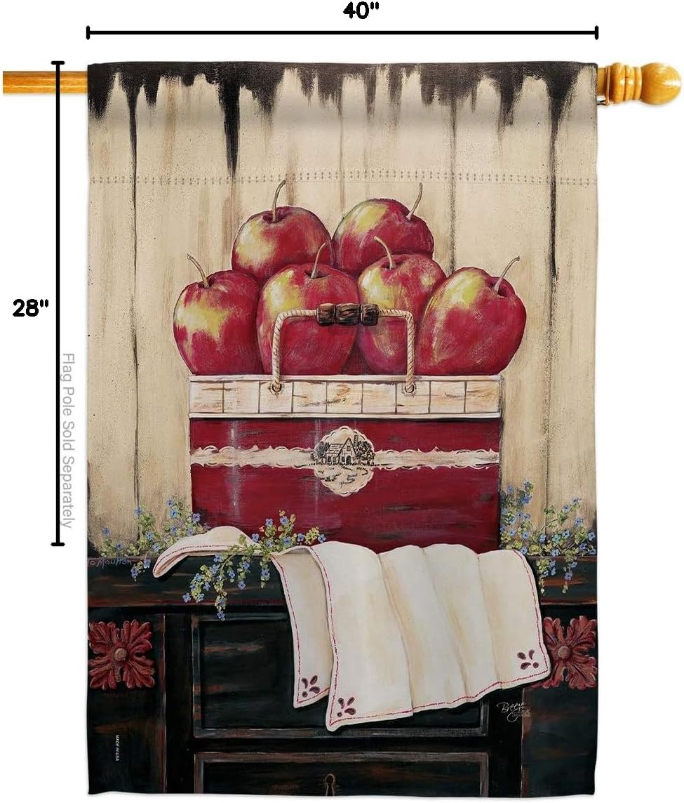 Ruby Red Country Apple House Flag Food Fruit Pineapple Strawberry Watermelon Tropical Aloha Summer Small Decorative Gift Yard Banner Made In USA 28 X 40