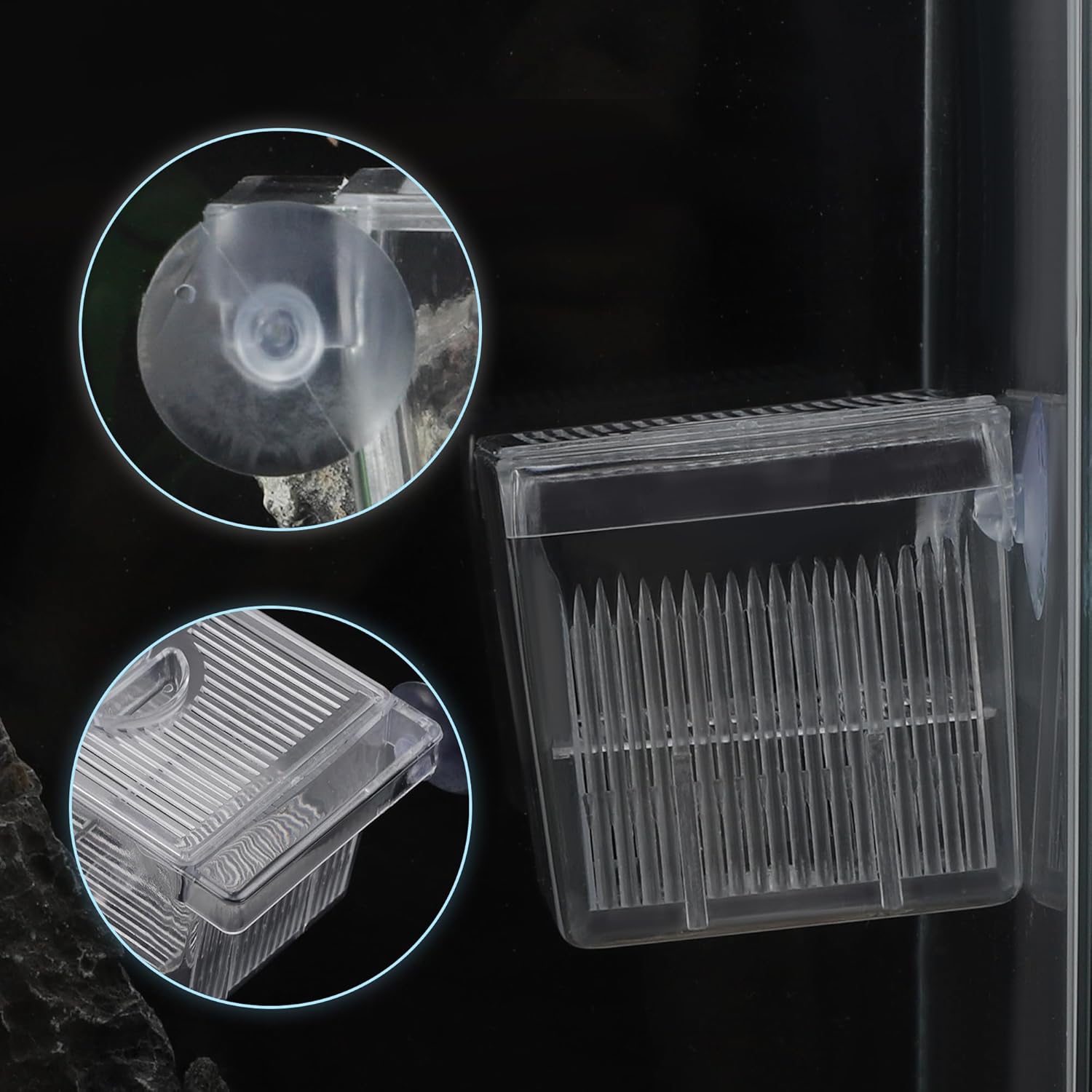 Aquarium Fish Breeder Box, Transparent Fish Breeder Tanks, Baby Fish Breeder Box with 2 Suction Cups, Partitioned Fish Hatching Box, Breeder Box for Fish Tank, Small