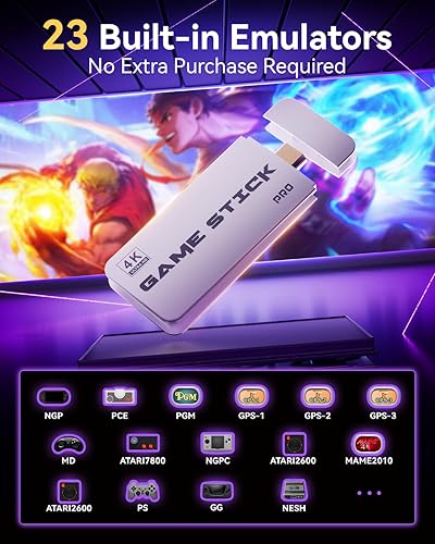 Miniatura 2 de 2026 Upgraded Retro Gaming Console Stick, Classic Video Games Stick with 4K HDMI, Built-in 23 Emulators, 20000+ Games - Plug & Play TV Video Gaming