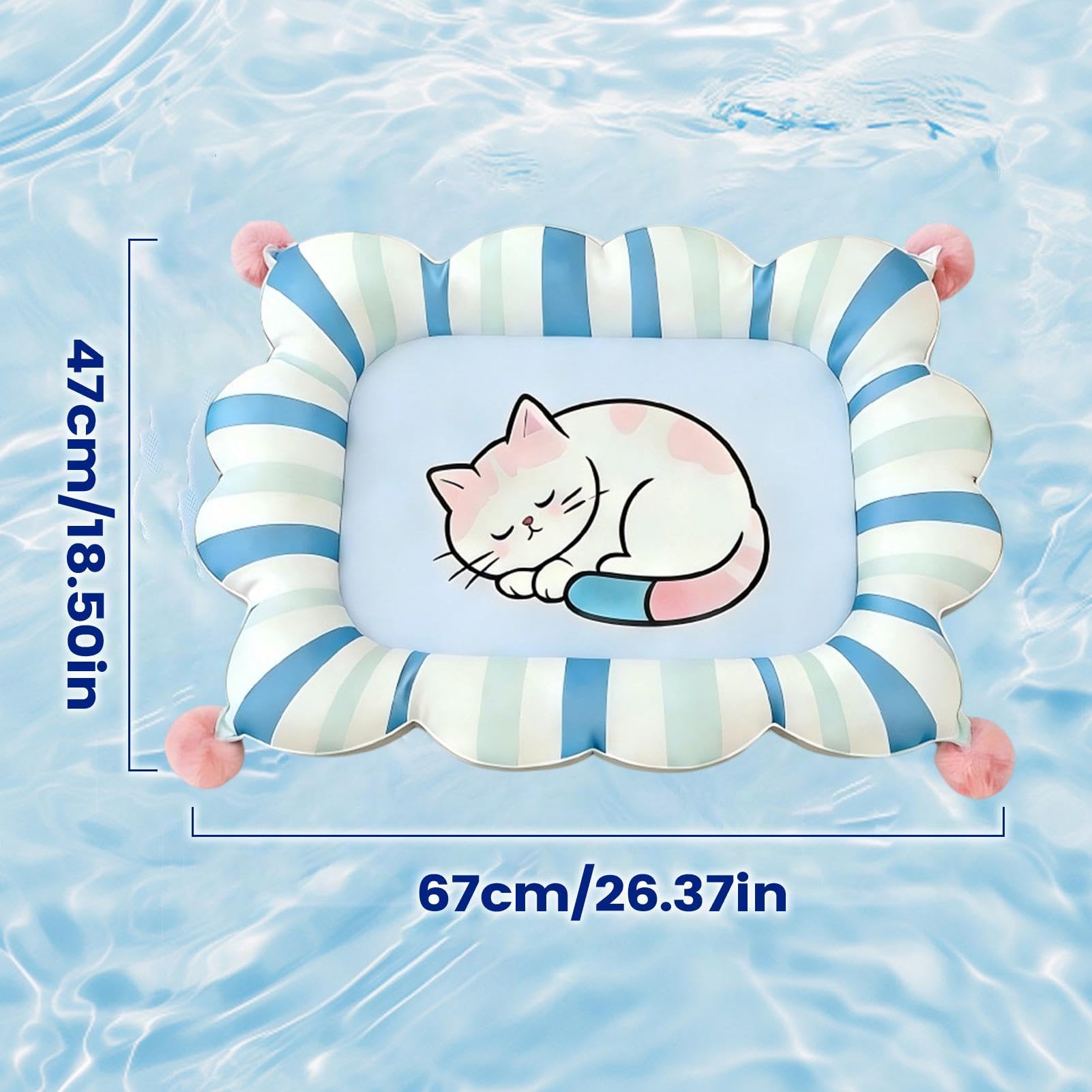 Generisch Katzen Kühlmatte 67x47x10cm Selbstkühlende Gel Matte Für Katzen Und Hunde – Druckaktivierte Kühlung – Kratzfeste Wasserfeste Sommer Matte Für Boden Sofa Innenbereich L