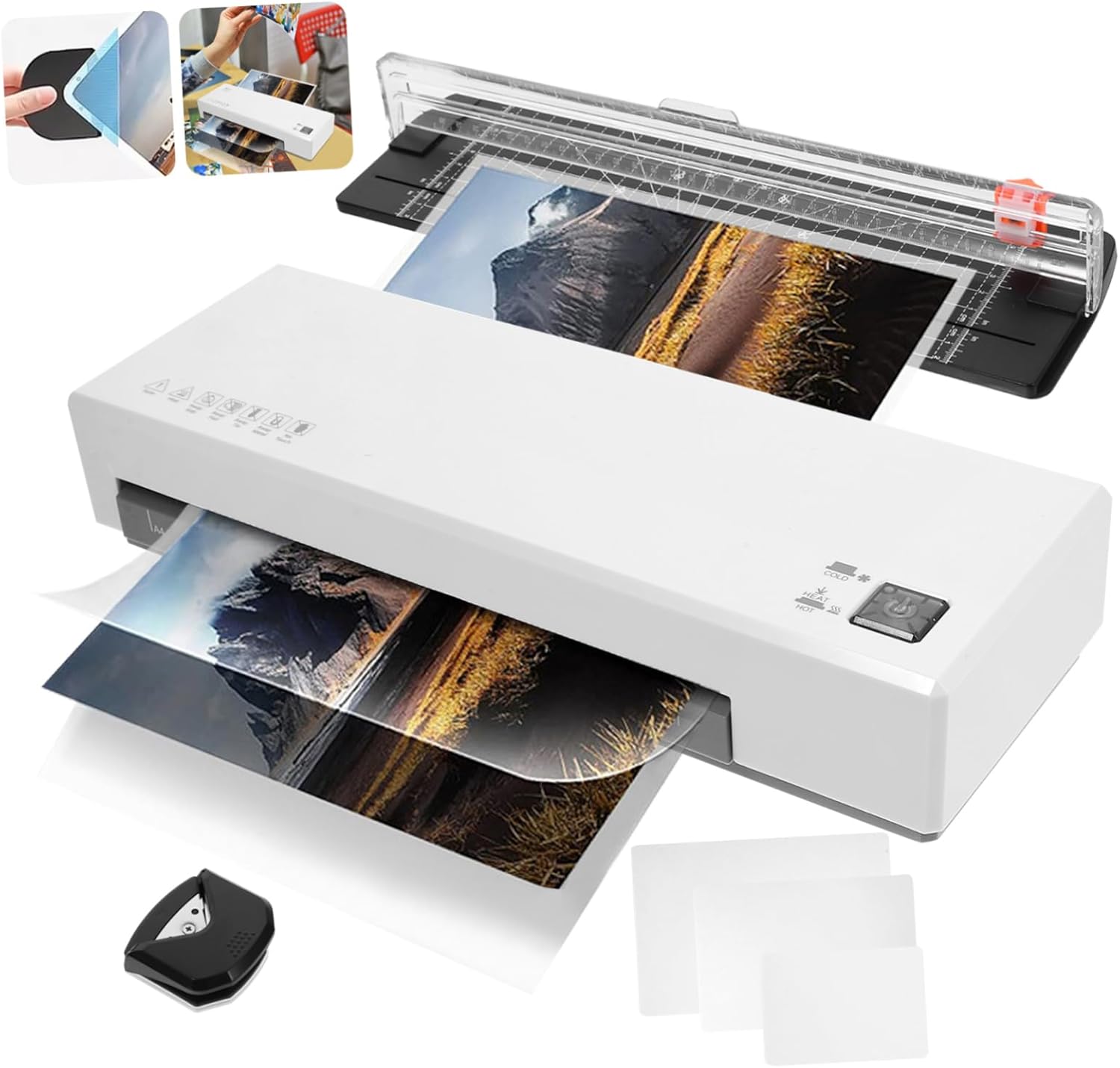 Gatuida Desktop Thermal Laminator Machine for Office and Home Use Photo and File Laminating Machine with Laminating Pouches Water Resistant Document Protector Easy Operation