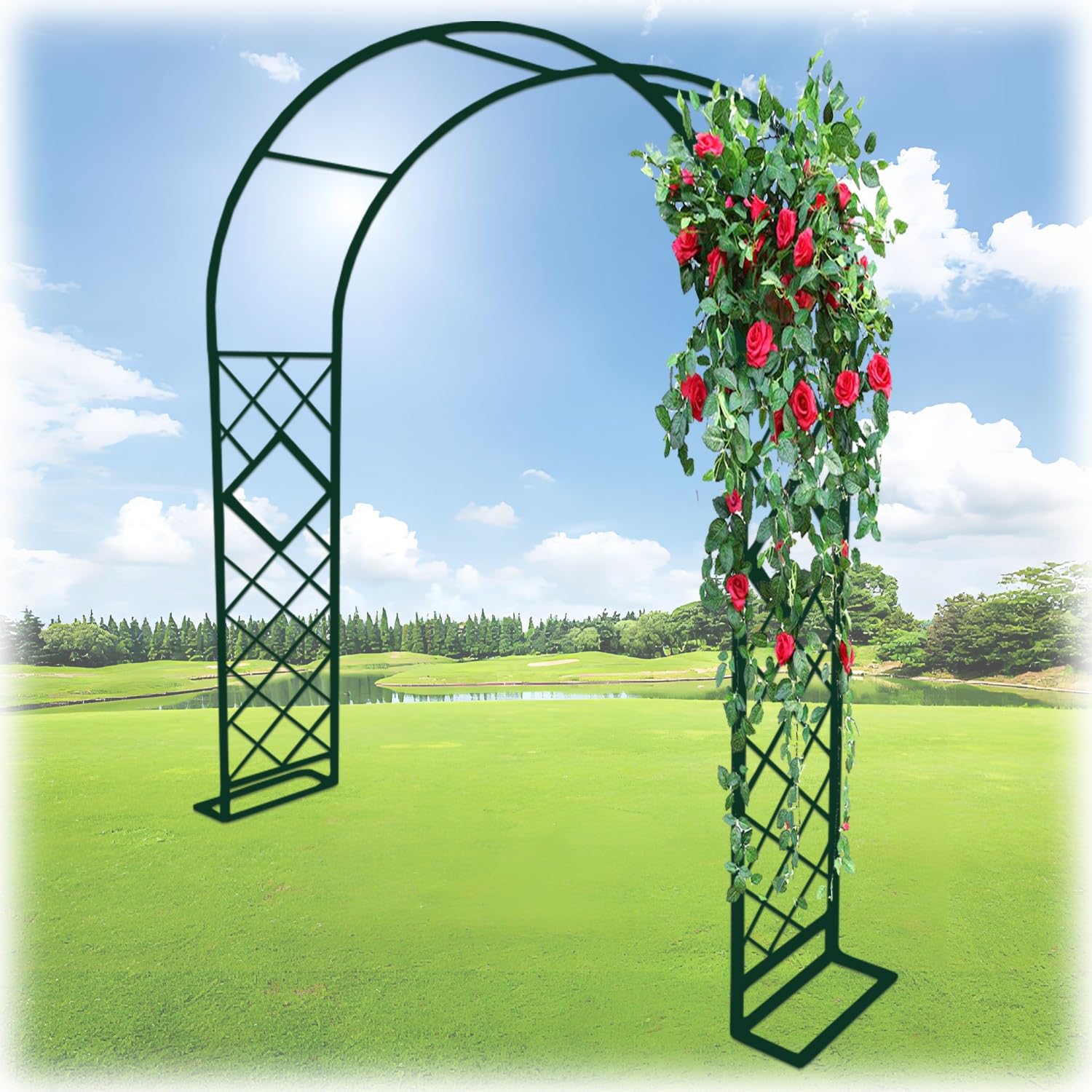 Arche de jardin en métal pour rompre la monotonie d'un terrain
