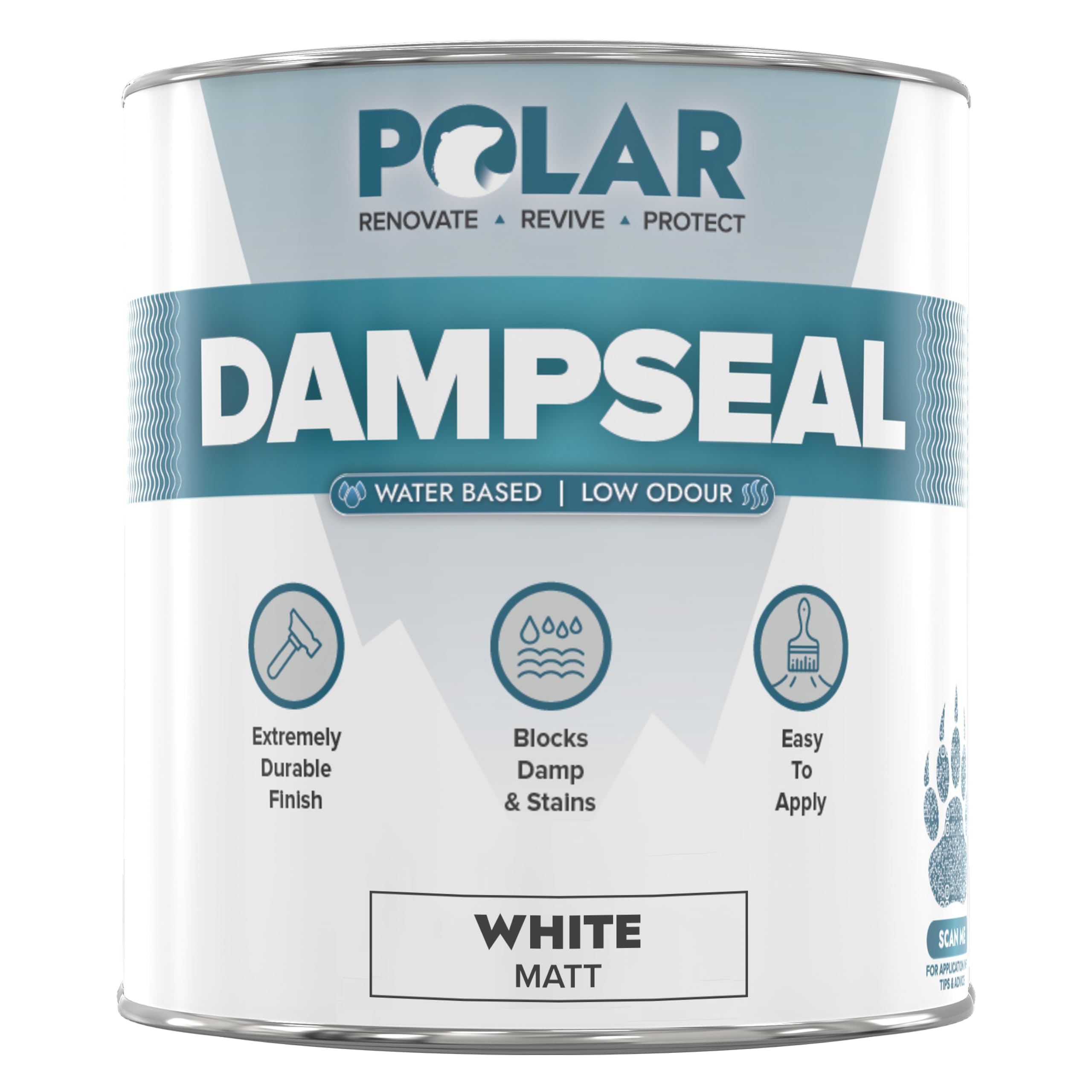 Polar Water Based Damp Seal - 500ml, White - Low Odour, Solvent Free, Damp Proof