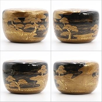 Amazon.co.jp: 辻石斎作 輪島塗 塩釜蒔絵平棗 裏千家 鵬雲斎書付