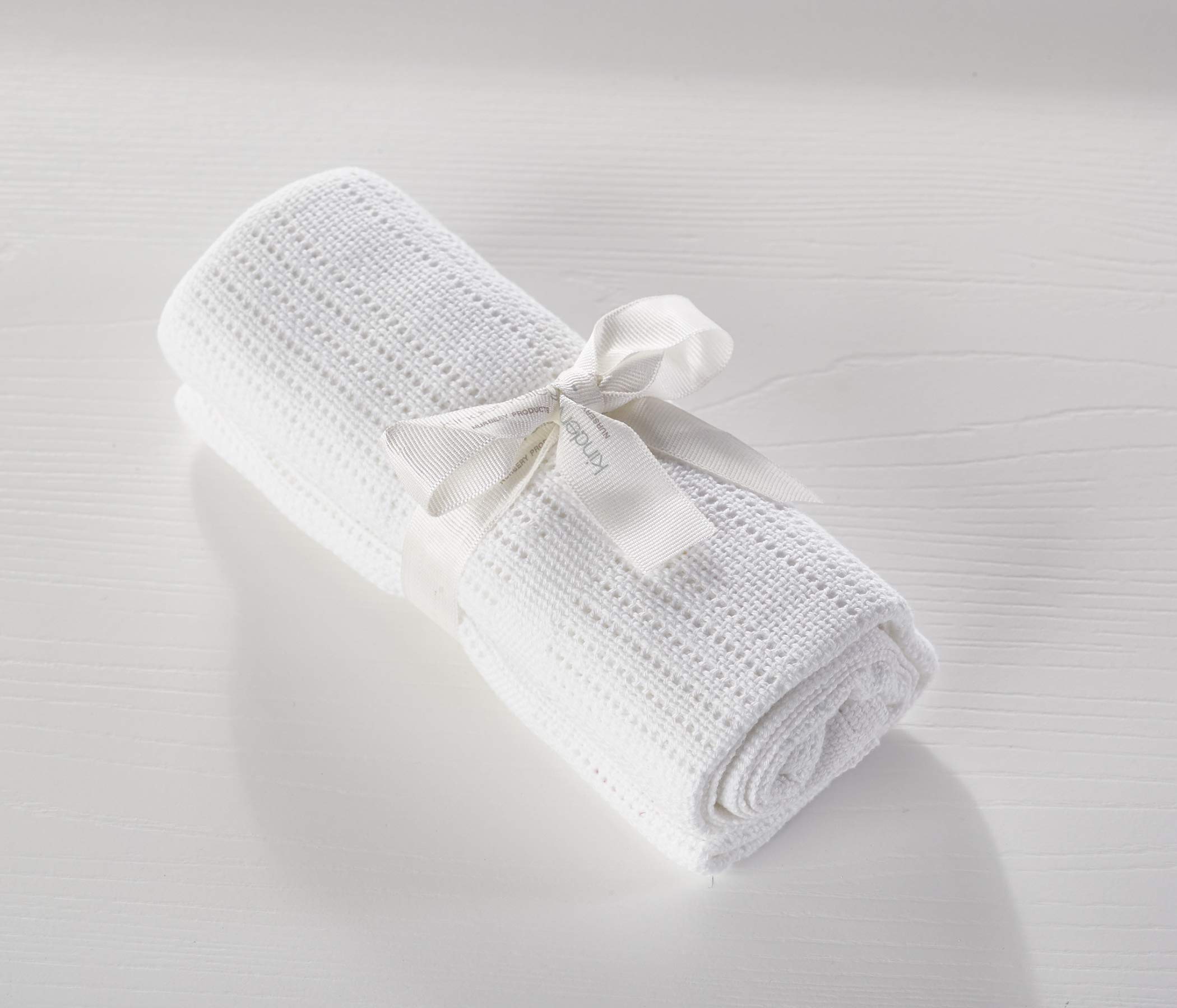 Kinder Valley White Cotton Cellular Blanket, Piece Of 1