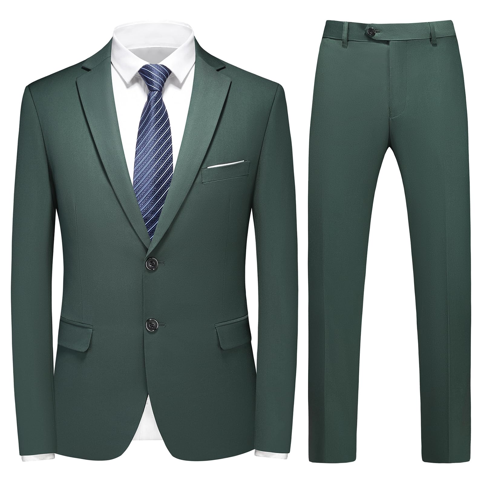 KUDORO Herenpakken 3 Stuk Slim Fit Pak Casual Zakelijk Formeel Diner Smoking Pak voor Heren Klassiek Blazer Vest Broek Set, marineblauw, XL