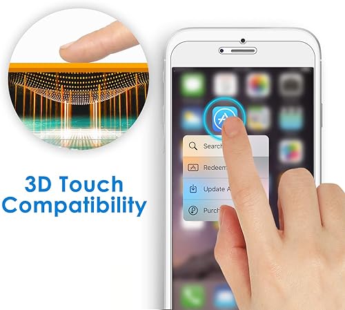 Miniatura 4 de JETech Paquete de 3 protectores de pantalla para iPhone 8 Plus iPhone 7 Plus iPhone 6s Plus y iPhone 6 Plus película de vidrio templado 55 pulgadas