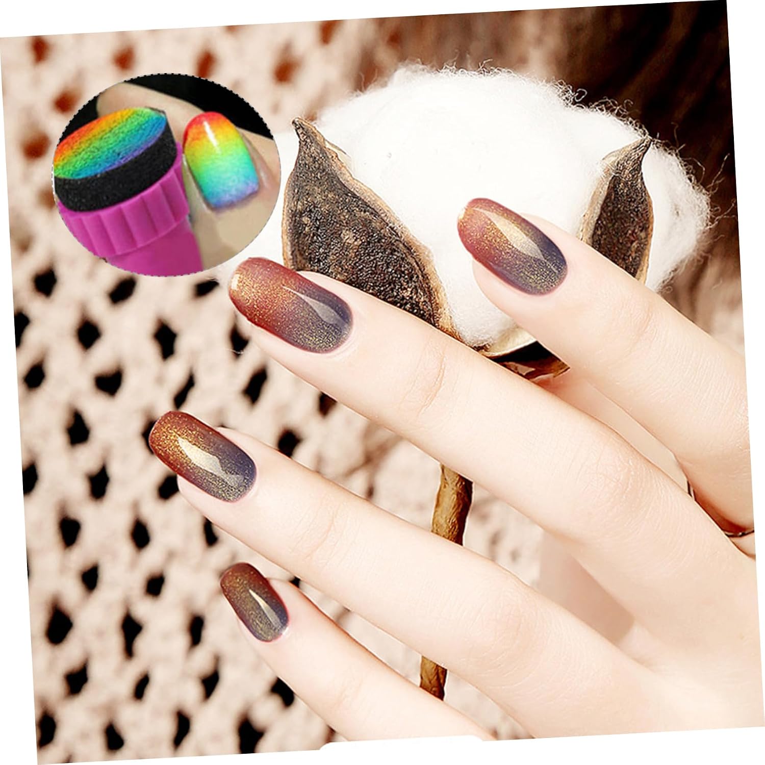 10pcs Manicure Sponge Nail Seal Nail Stamper Sponge Elastic Art Gradient Supplies Kit