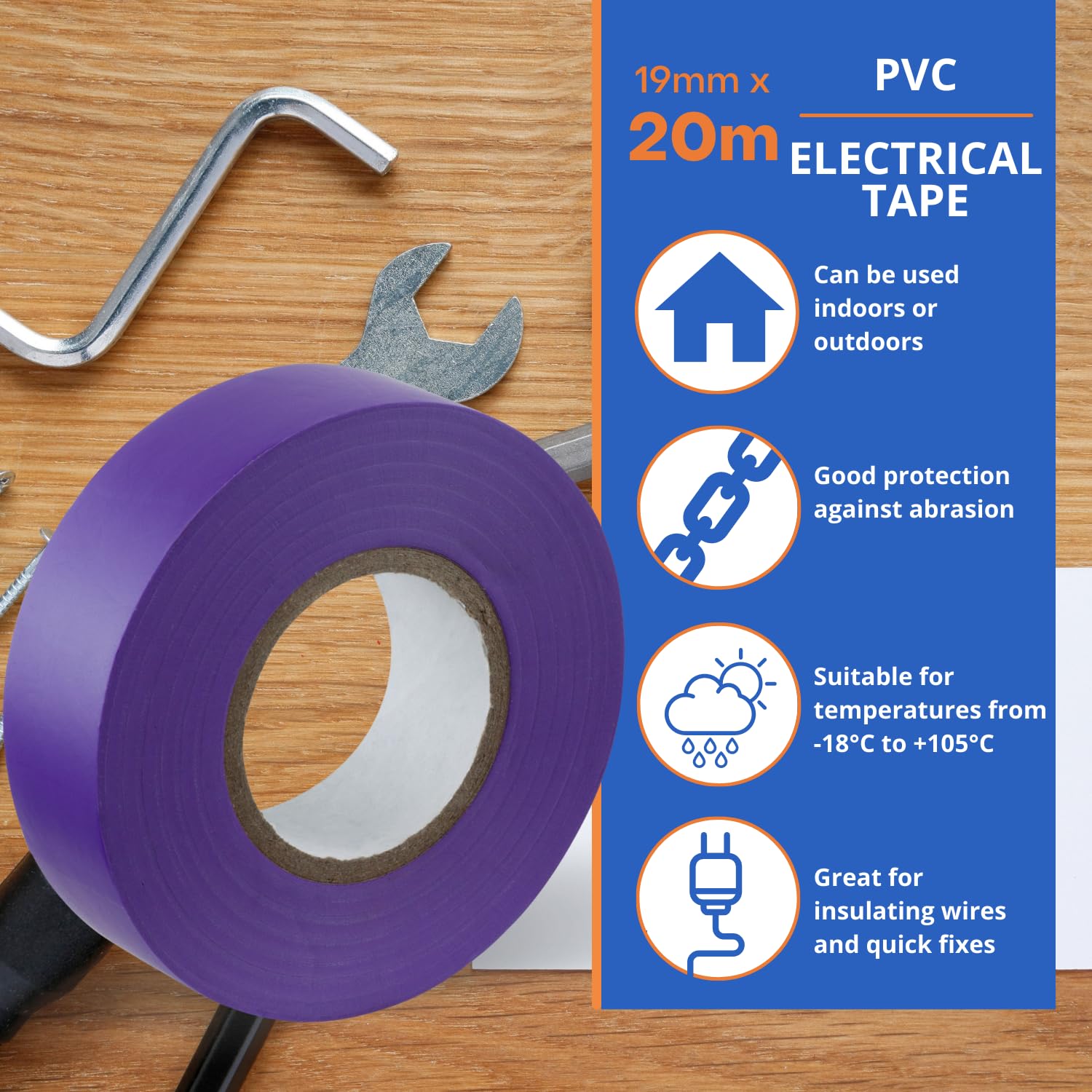 Nastro Isolante Nero PVC - 4 Rotoli Da 19mm X 15m Per Isolamento Elettrico - Foto 6