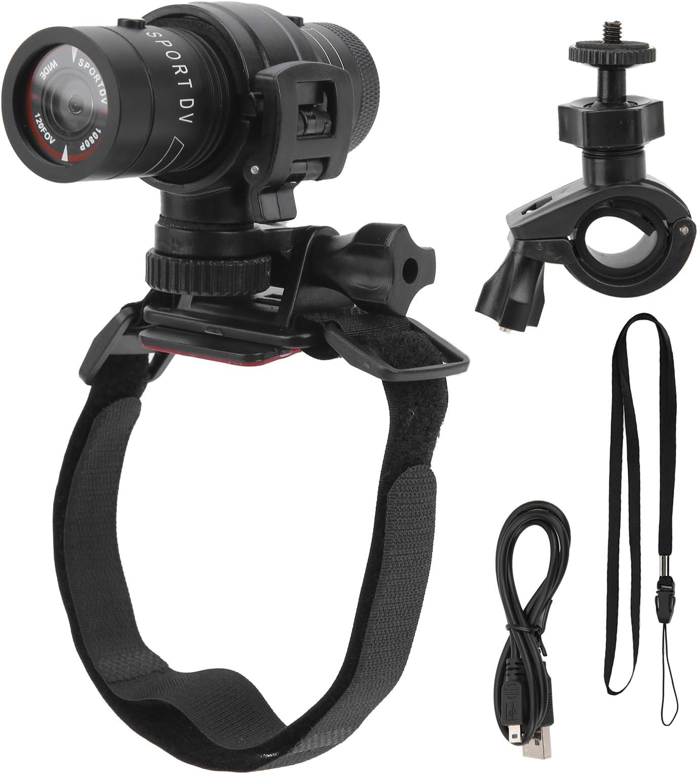 Bicycle Motorbike Helmet Camera - HD 1080P Sports Action Camera, Waterproof Bike Car Video Recorder, Mini Action DVR Video Cam for Outdoor