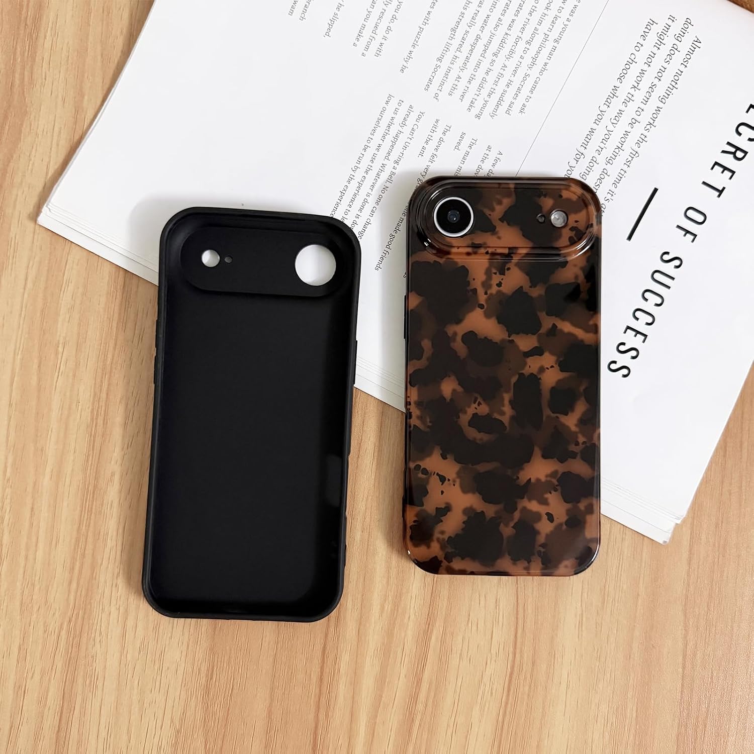 Cute Phone Case for iPhone 17 Air Case Amber Pattern Leopard Full Camera Protective Slim Shockproof Cool Trendy Aesthetic-Brown Tortoise Shell image 3