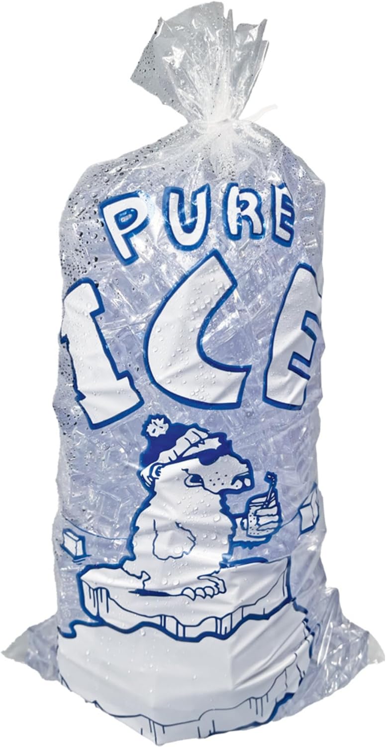 (1,000 Count) 5 lb Ice Bags with Twist Ties – Bulk Commercial Ice Bags for Ice Machines, Gas Stations & Retail – by Interplas (5 lb)