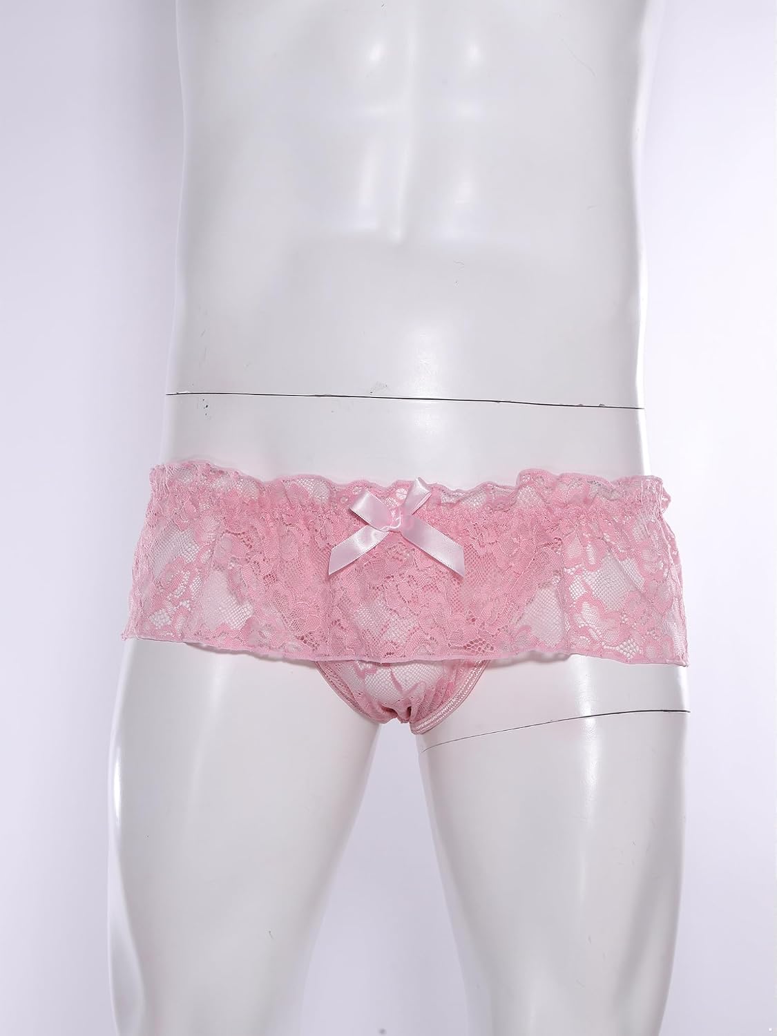 Oyolan Adult Sissy Lace Panties for Men Low Waist Tiered Ruffled Panties Bikini Briefs Girly Briefs