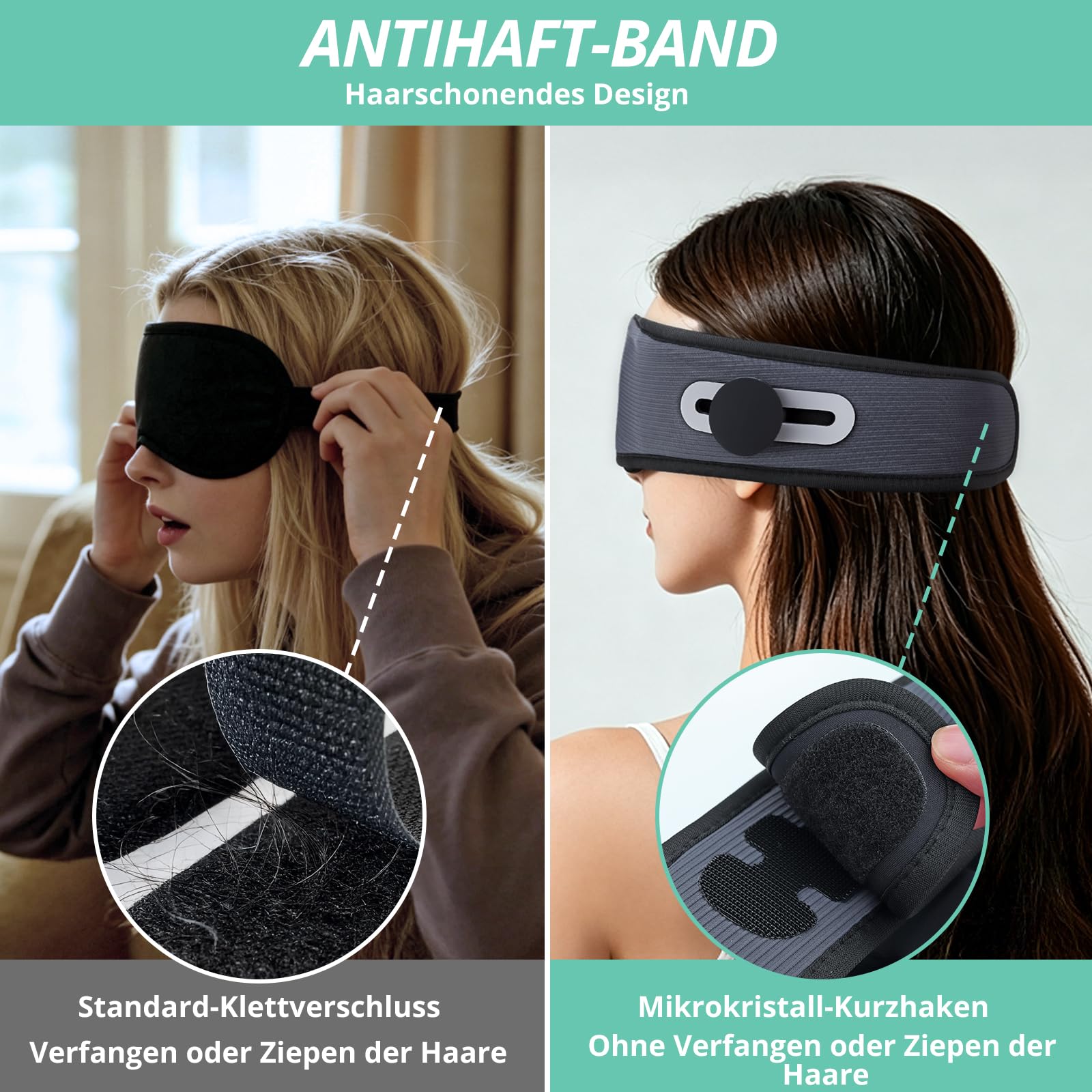 VINTEAM 3D Augenmaske mit Kopfhörern - Komfortable Bluetooth Schlafkopfhörer Memory-Schaum & Verdunklung Einstellbar & Tragbar für Seitenschläfer Reisen Nacht Entspannung