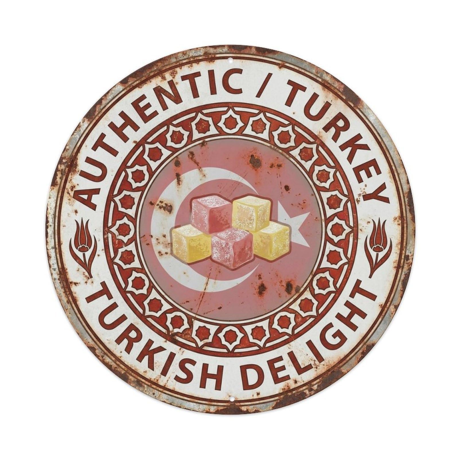 Turkey Travel Turkish Delight Turkish Dessert Cuisine Metal Tin Sign