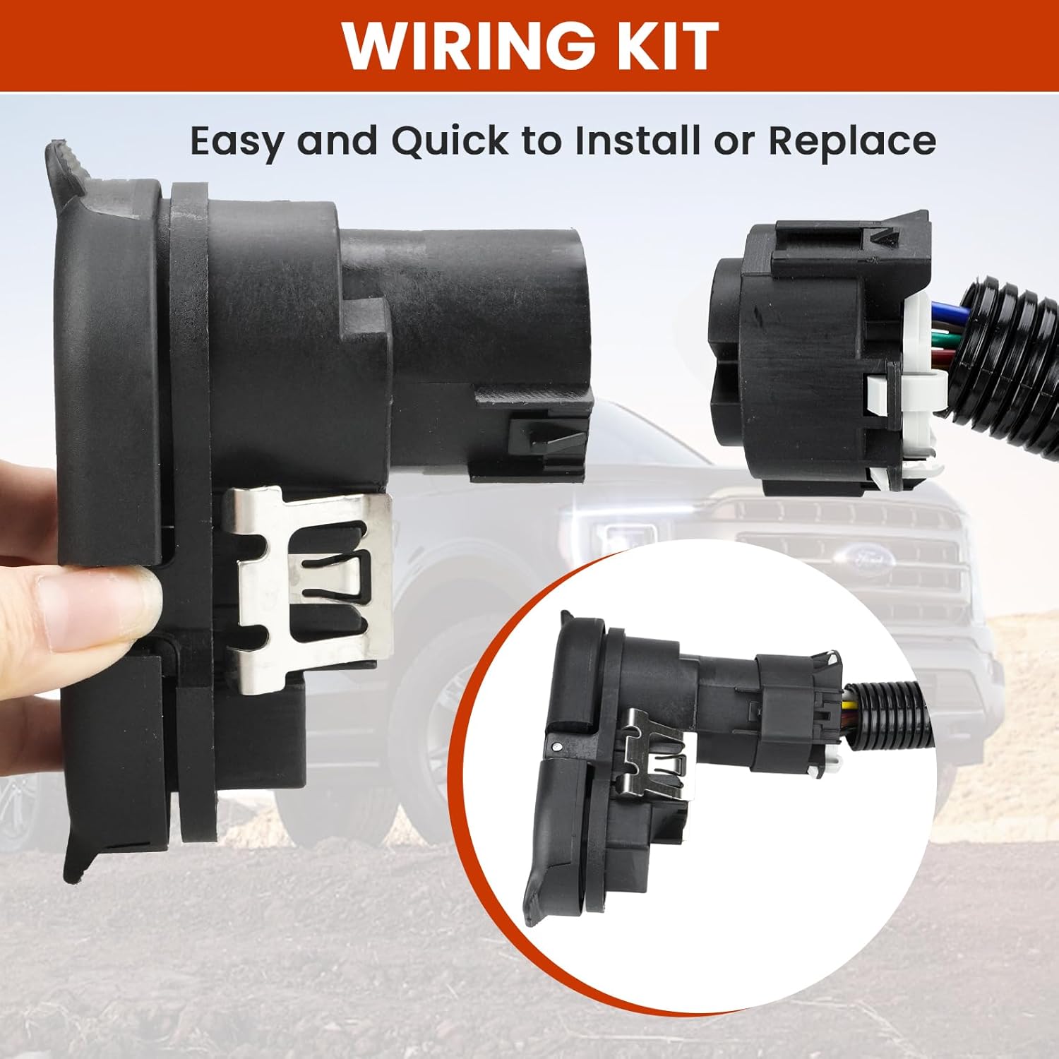 YCLL Trailer Hitch Tow Wiring Connector Harness Installation Kit for Ford F-150 2009-2014, OE# 9L3Z-15A416-B,9L3Z15A416B