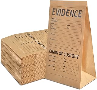 25 Pack Paper Evidence Bags 9.45 * 5 * 3 inch Crime Scene Paper Evidence Bag for Receipts (25)