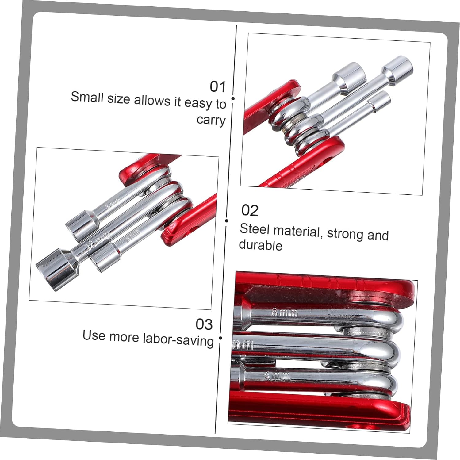 Folding Socket Tool Kit for Bicycle Repair Compact and Portable Bicycles Repair Socket Set for Home and Outdoor Use