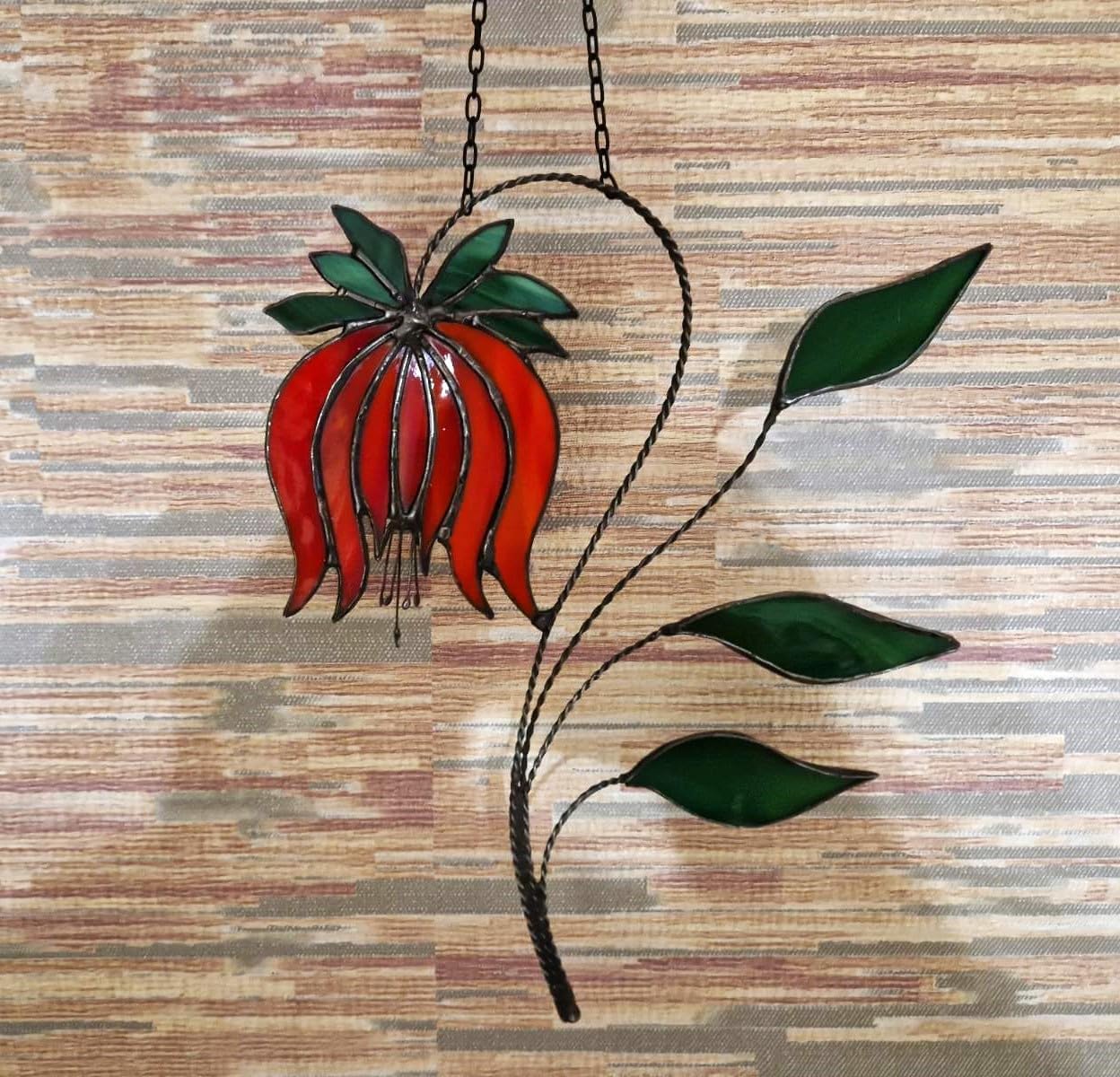 Wild Lily Stained Glass Suncatcher - Wildflowers Window Panel