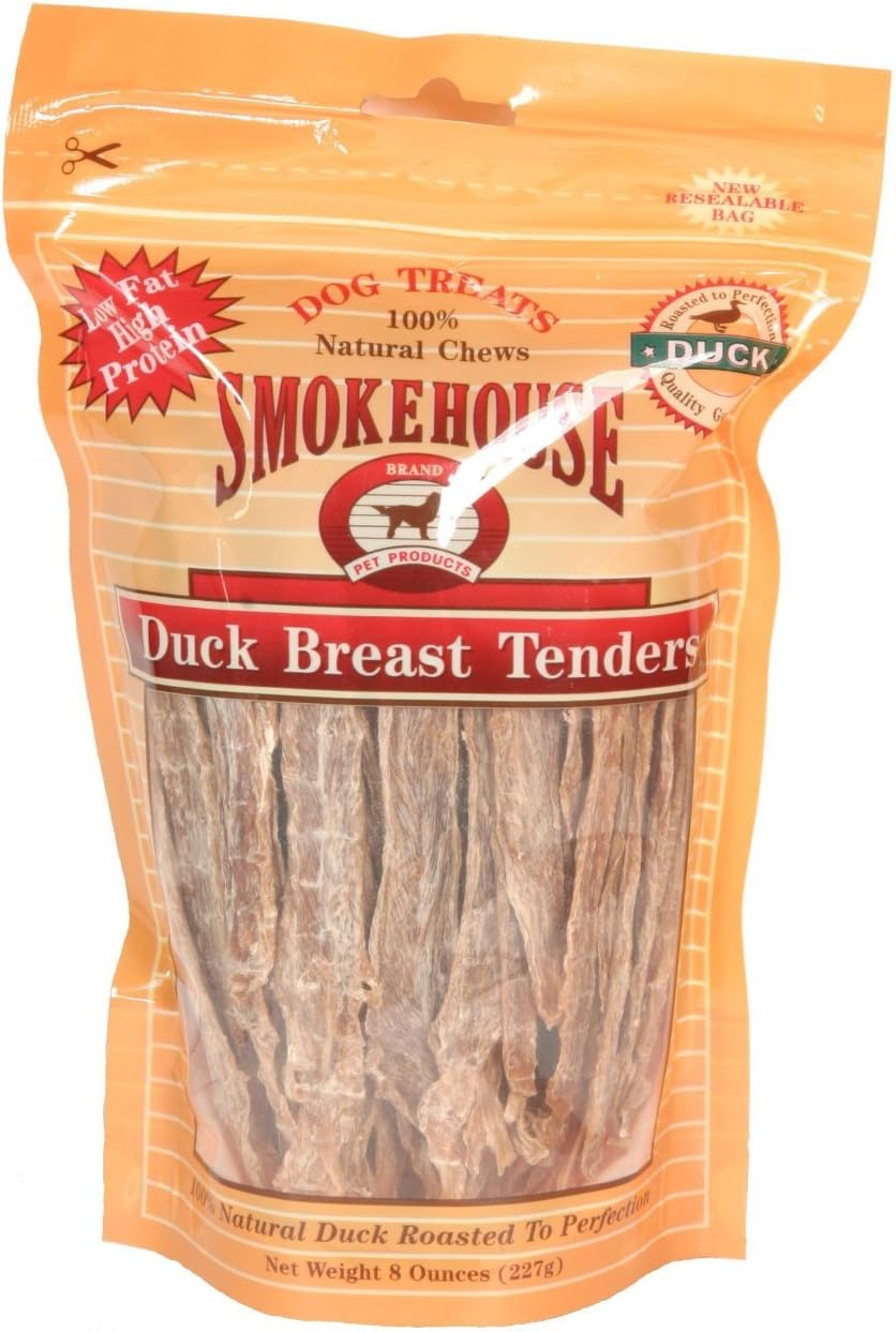 Smokehouse 100-Percent Natural Duck Breast Tenders Dog Treats, 8-Ounce