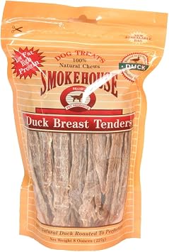 Smokehouse 100% Natural Duck Breast Tenders Dog Treats, 8 Ounce Reseal Bag