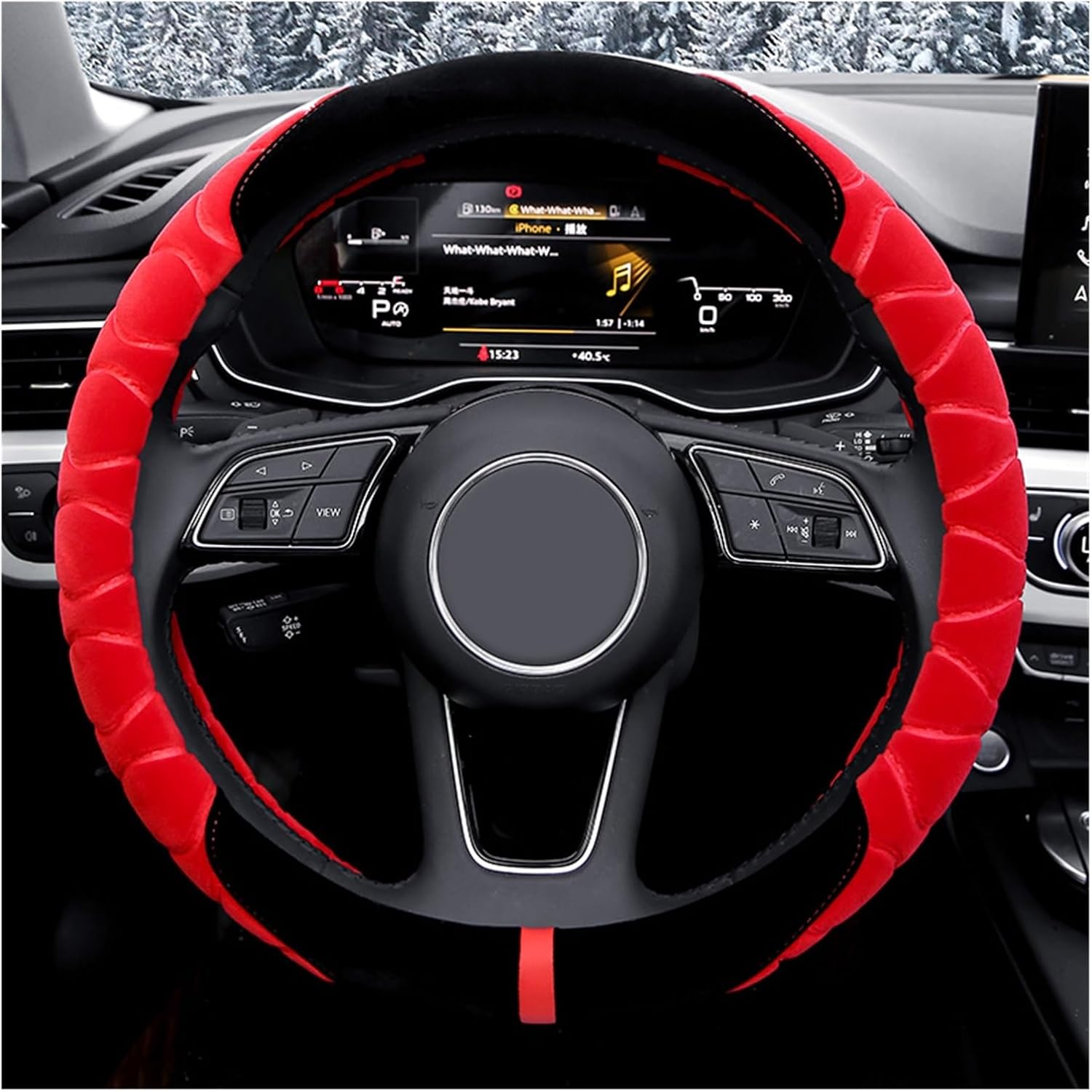 Car Steering Wheel Cover for Volvo Car Steering Wheel Cover Plush Car Accessories Comfortable Grip Simple and Beautiful (Color : 7#)