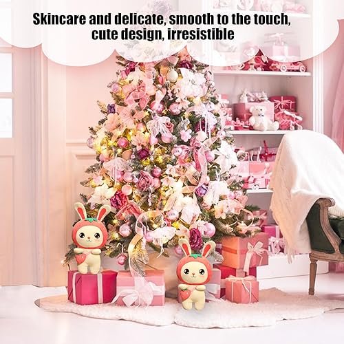 Miniatura 2 de AUCOOMA Almohada de peluche de conejito de fresa para niñas, rosa 11.8